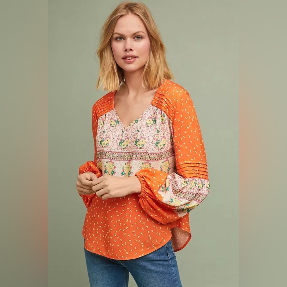 Maeve by Anthropologie Ceresco Peasant Top